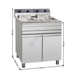 Friteuse élec 20+20L. sur coffre | EF25+25S | MBM