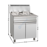 Friteuse gaz 14+14L. sur coffre | GF15+15S | MBM