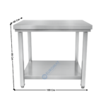 Table inox de travail 100x60cm | STTF106 | CUISTANCE