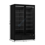 Congélateur vitrée 2 portes battantes 1000 Litres - NOIR | 74552245 | COMBISTEEL