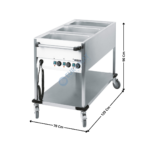 Chariot Bain-marie 3 x GN1/1 | CCBM3V | CASSELIN
