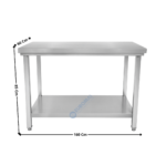 Table inox de travail 160x60cm | STTF166 | CUISTANCE