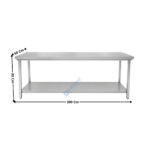Table inox de travail 200x60cm | STTF206 | CUISTANCE