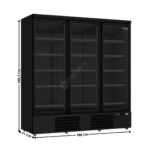 Congélateur vitrée 3 portes battantes 1450 Litres - NOIR | 74552250 | COMBISTEEL