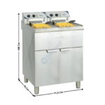 Friteuse électrique 2 x 10L. - Sur coffre | CFP102TC | CASSELIN