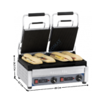 Machine à panini double avec minuteur Premium | CGP2RRPT | CASSELIN
