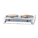 Crêpière électrique carré 2 x 40CM | CCD40E | CASSELIN