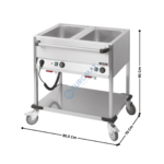Chariot Bain-marie 2 x GN1/1 | CCBM2H | CASSELIN