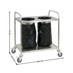Chariot de service en inox porte poubelle | CCIPP | CASSELIN