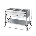 Chariot Bain-marie 3 x GN1/1 | CCBM3H | CASSELIN
