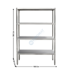 Rayonnage inox 100x50cm | THSS1050L | SKYRAINBOW