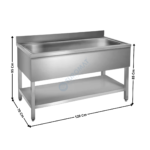 Plonge évier spécial grand bac 120x70cm | THSTR127BM1 | SKYRAINBOW