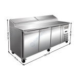 Meuble saladette réfrigérée - 3 portes pleines GN1/1 - 9 x GN1/3 | SH3000700AC | ATLAS COLD