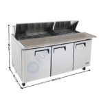 Saladette haut rendement - 3 portes pleines - 18 x GN1/6 | MSF8304GR+018304AJ06 | ATOSA