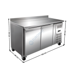 Meuble table réfrigérée - 2 portes pleines | DRES2200AC | ATLAS COLD