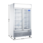 Armoire congélateur - 2 portes vitrées battantes 1000 L. | LD1000FAC | ATLAS COLD