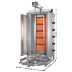 Machine à Kebab 5 zones HP Gaz zones HP Gaz avec Déflecteurs G+D – Premium Series | GD5S+ACPT0902 | POTIS