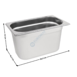 Bac gastronorme inox GN 1/4 - 150mm | BG14150 | CUISTANCE