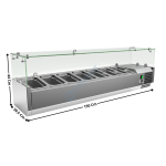 Vitrinette réfrigérée 150cm - 5 x GN1/3 + 1 x GN1/2 | VRX1538AC | ATLAS COLD