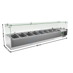 Vitrinette réfrigérée 160cm - 7 x GN1/3 | VRX1638AC | ATLAS COLD