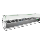 Vitrinette réfrigérée 180cm - 8 x GN1/3 | VRX1838AC | ATLAS COLD