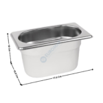 Bac gastronorme inox GN 1/9 - 100mm | BG19100 | CUISTANCE