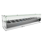 Vitrinette réfrigérée 200cm - 9 x GN1/3 | VRX2038AC | ATLAS COLD