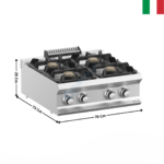 Feux vifs 4 zones XL à poser DOMINA 700 MAX | FB77TXL | MBM ITALY