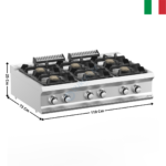 Feux vifs 6 zones XL à poser DOMINA 700 MAX | FB711TXL | MBM ITALY