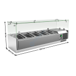 Vitrinette réfrigérée 120cm - 3 x GN1/3 + 1 x GN1/2 | VRX1238AC | ATLAS COLD