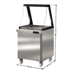 Saladette réfrigérée vitre rabattable 1 porte 600x400 - 9 x GN1/6 | SDTP279LGL | CORECO