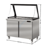 Saladette réfrigérée vitre rabattable 2 portes 600x400 - 3 x GN1/1 | SDTP4818LGL | CORECO