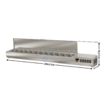 Vitrinette L. 255cm - 12 x GN1/4 H. 150mm | EI250T14 | CORECO
