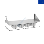 Étagère murale spéciale bacs à épices 800x200 - 4 x GN1/6 | PNK8264 | REDFOX