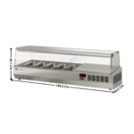 Vitrinette L. 150cm - 5 x GN1/3 H. 150mm | EI15013 | CORECO