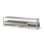 Vitrinette L. 180cm - 8 x GN1/4 H. 150mm | EI18014 | CORECO