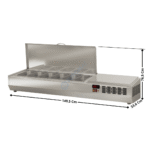 Vitrinette L. 150cm - 6 x GN1/4 H. 150mm | EI150T14 | CORECO
