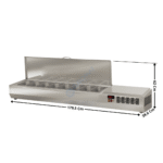 Vitrinette L. 180cm - 7 x GN1/3 H. 150mm | EI180T13 | CORECO