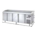 Meuble à pizza dessus granit 4 portes GN1/1 | MR70225P | CORECO