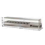 Vitrinette L. 202cm - 9 x GN1/4 H. 150mm | EI20014 | CORECO