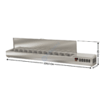 Vitrinette L. 225cm - 10 x GN1/3 H. 150mm | EI225T13 | CORECO