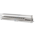Vitrinette L. 255cm - 12 x GN1/4 H. 150mm | EI25014 | CORECO