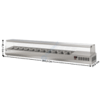 Vitrinette L. 255cm - 11 x GN1/3 H. 150mm | EI25013 | CORECO