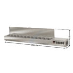 Vitrinette L. 255cm - 11 x GN1/3 H. 150mm | EI250T13 | CORECO