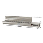 Vitrinette L. 225cm - 10 x GN1/4 H. 150mm | EI225T14 | CORECO