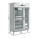 Armoire positive GN1/1 + GN2/1 964L. - 2 portes vitré | AGRE125 | DOCRILUC