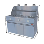 Friteuse 3 x 13 L. gaz Traditionnel à Cuve ronde | MIKA3MC | DIAMOND