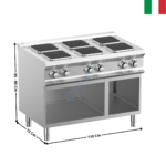 Plaque 6 zones Carrés DOMINA 700 MAX | PQ711A | MBM ITALY