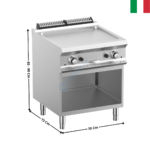 Plaque 2 zones acier gaz DOMINA 700 MAX | FTBG77AL | MBM ITALY