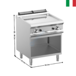 Plaque 2 zones chromée gaz DOMINA 700 MAX | FTBG77ALC | MBM ITALY